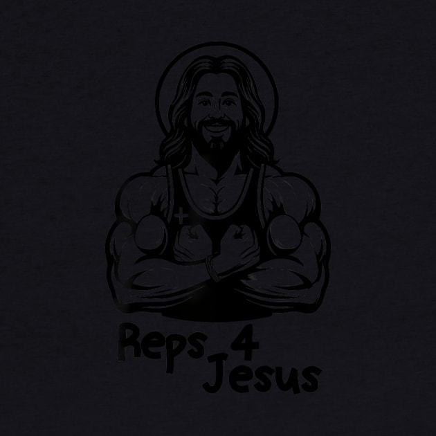 Reps 4 Jesus Religious Gym Weightlifting Motivation by gibbkir art